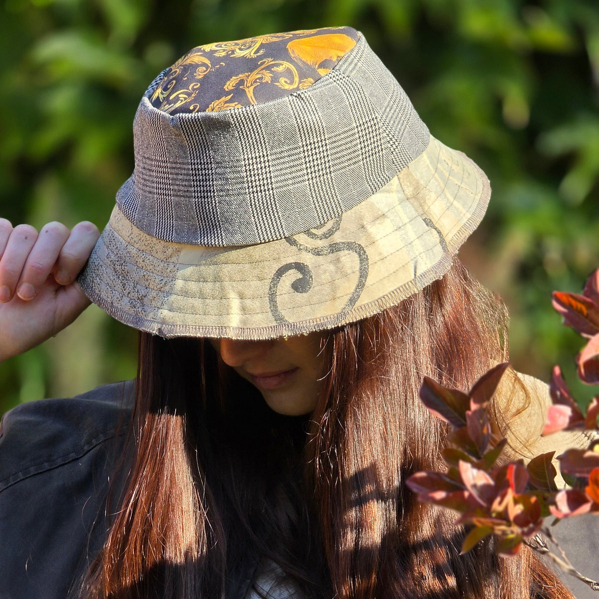 Upcycled Vintage Quilt Reversible Bucket
