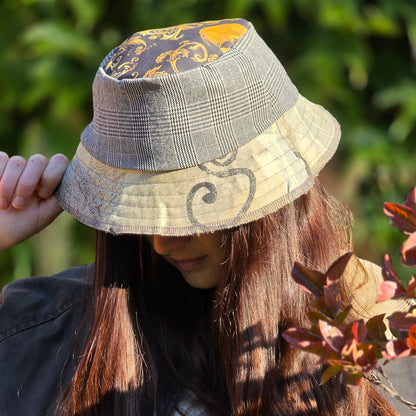 Upcycled Vintage Quilt Reversible Bucket