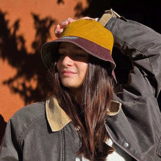 Upcycled Corduroy Pants and Jackets Reversible Bucket
