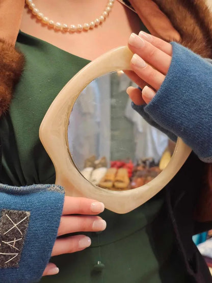 Soft Cash-mere Teal base Jax fingerless gloves