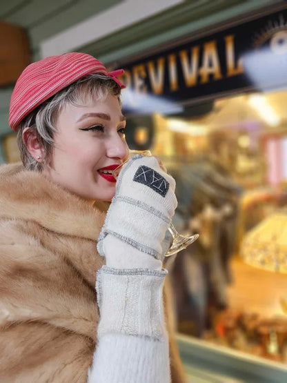 Soft Cash-mere Creamy mix Jax fingerless gloves