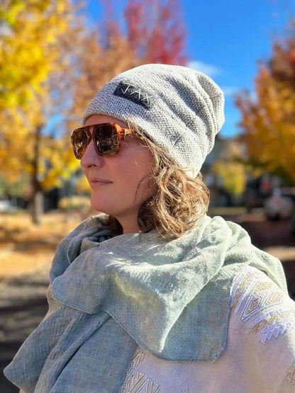 Upcycled Sweater ML Unisex Speckled Cream slouch