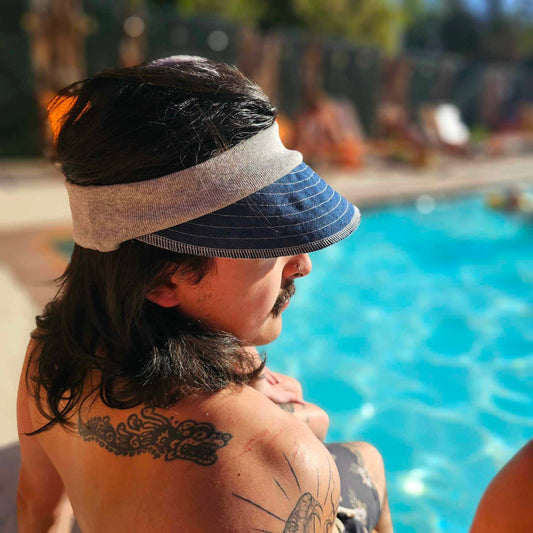 Upcycled Blue Denim choose your band Visor