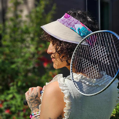 Upcycled Cream Corduroy choose your band Visor