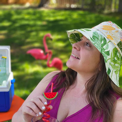 Upcycled print Canvas Sunny leaf JAX Sun hat