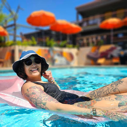 Upcycled print Canvas Black and White sunflower JAX Sun hat