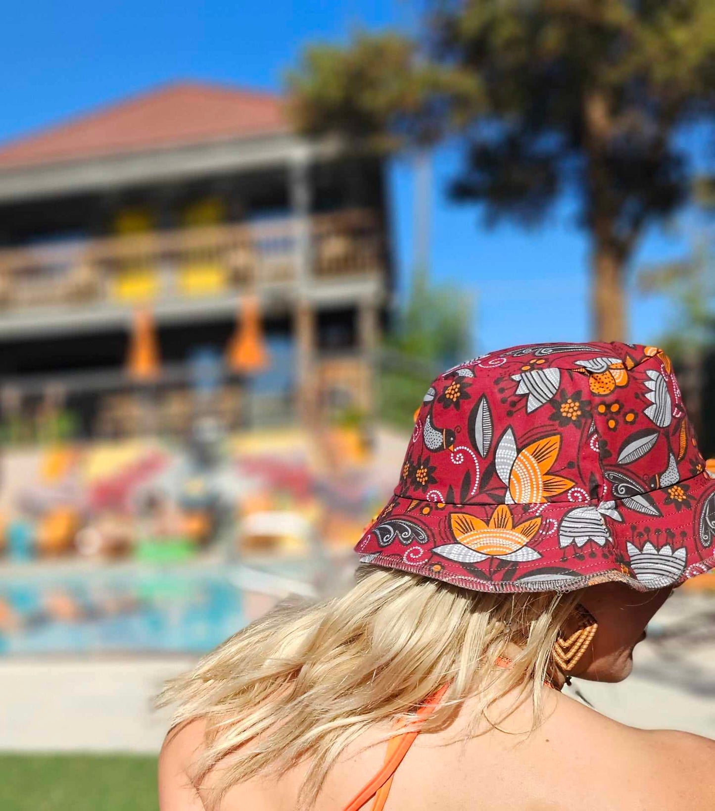 Upcycled Birds and flowers JAX Bucket hat