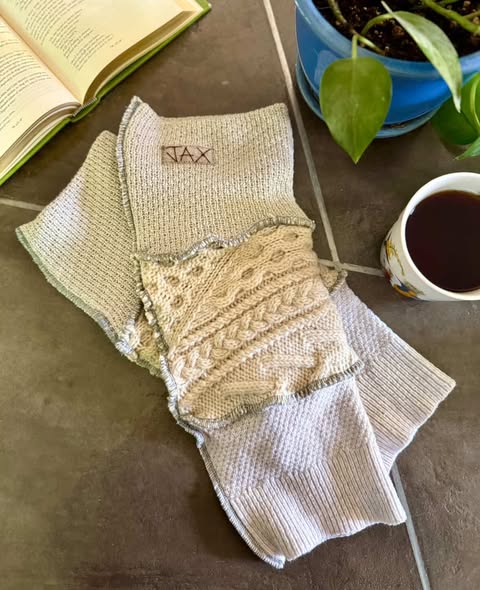 Upcycled cream sweater mix Fall JAX Legwarmer