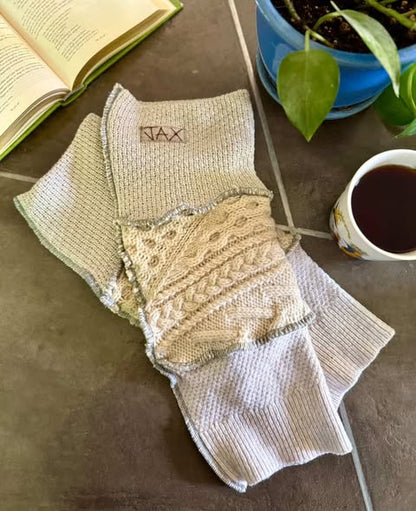 Upcycled cream sweater mix Fall JAX Legwarmer