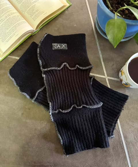 Solid Black Upcycled sweater JAX Legwarmer