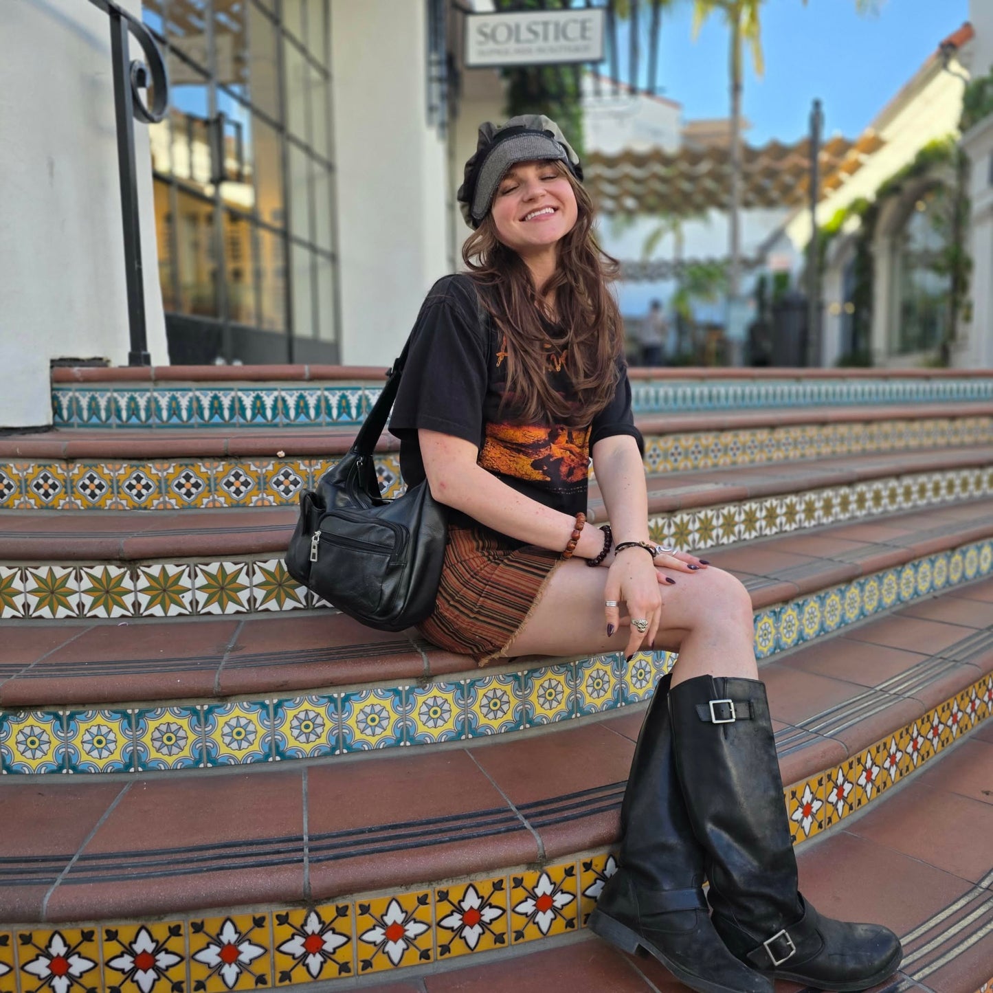 Mixed Old Man tweedy Pants Newsboy beanie