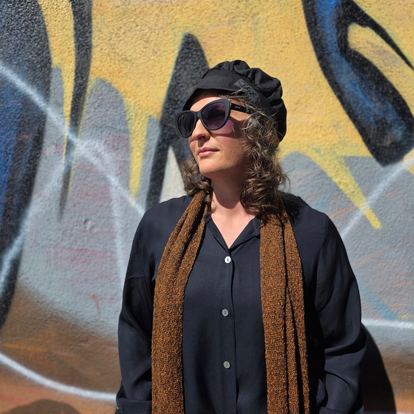 Light weight Upcycled from Business woman black slacks Newsboy