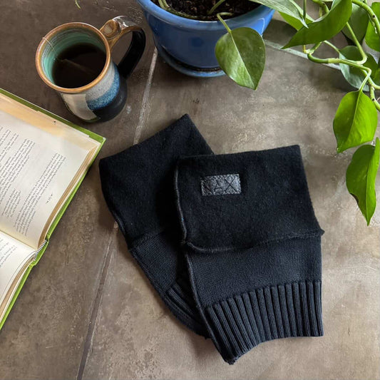 Solid Black Upcycled sweater JAX Legwarmer