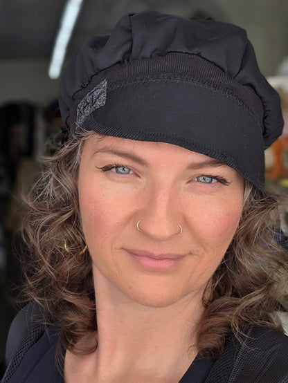 Light weight Upcycled from Business woman black slacks Newsboy