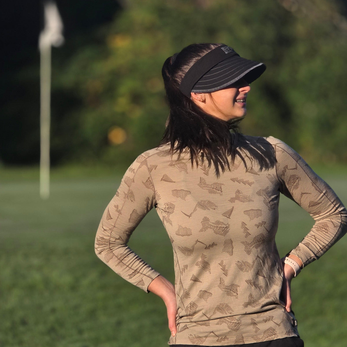 Upcycled Black on black stretch band Sun Visor