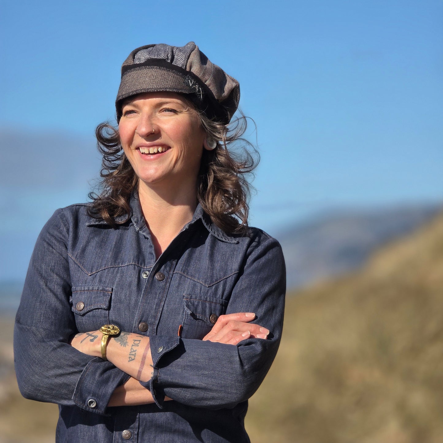 Mixed Old Man tweedy Pants Newsboy beanie