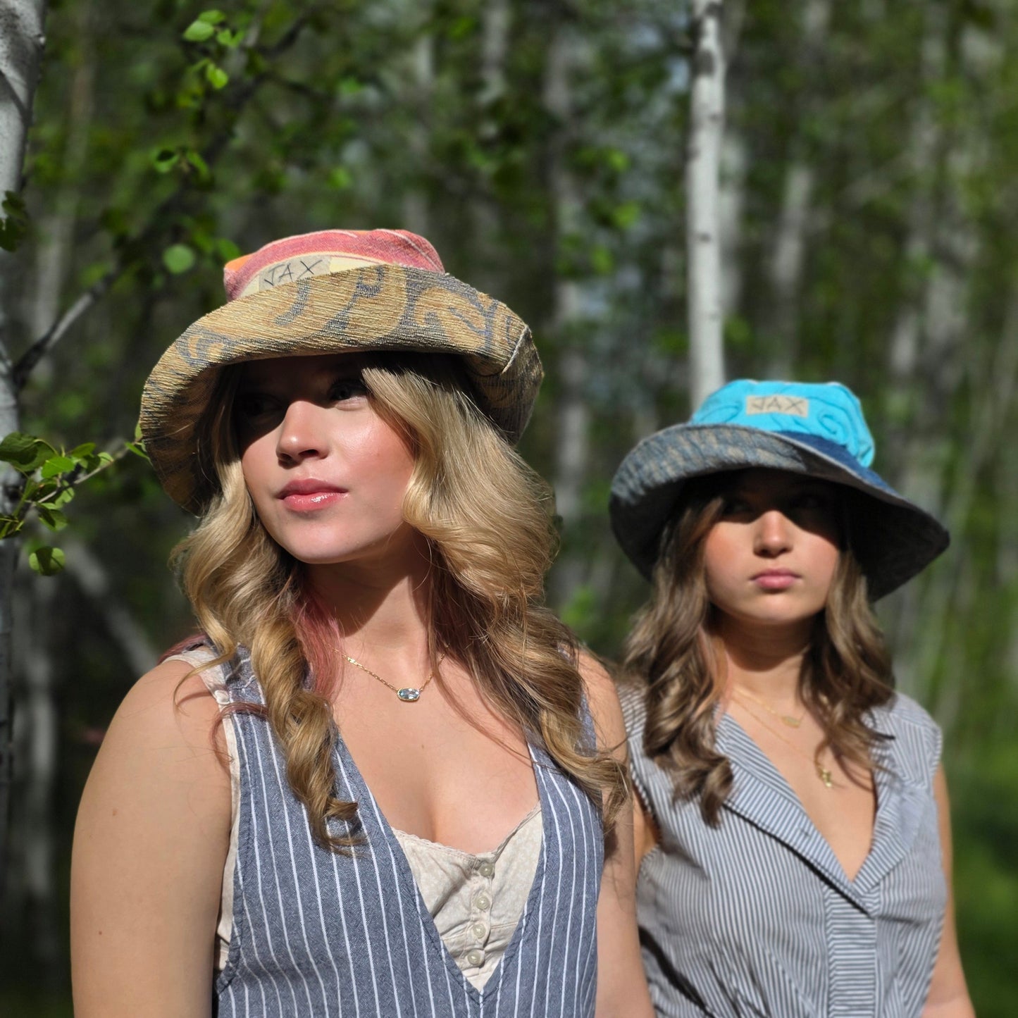 Upcycled Summer Sky blue Sun Hat