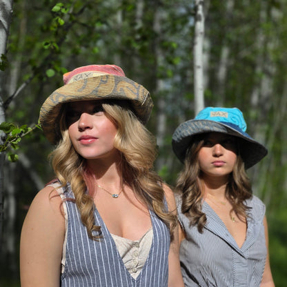 Upcycled Summer Sky blue Sun Hat