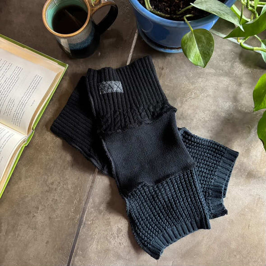 Solid Black Upcycled sweater JAX Legwarmer