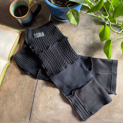 Solid Black Upcycled sweater JAX Legwarmer