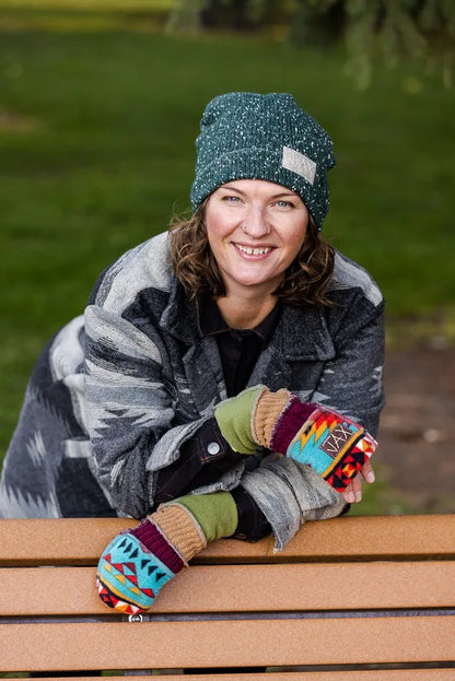 Upcycled Fall mix sweaters Fingerless texting gloves