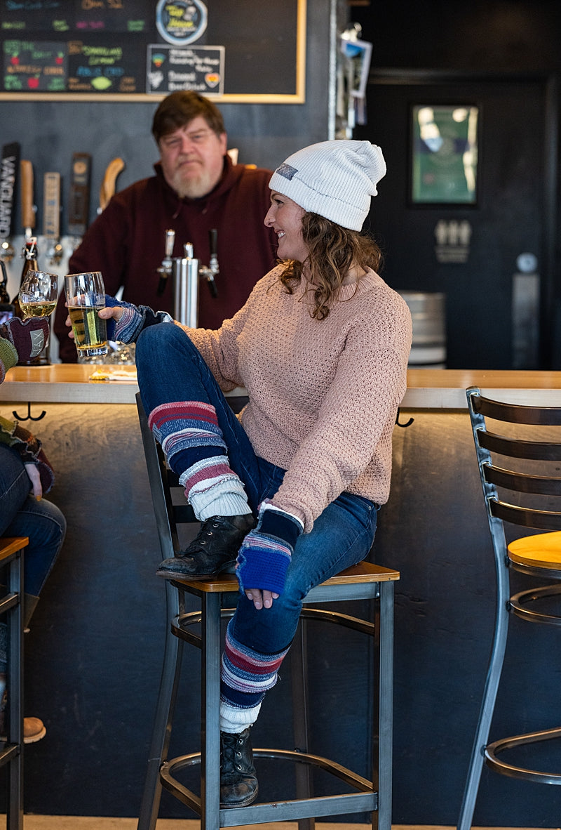 The White thick JAX Slouchie Beanie