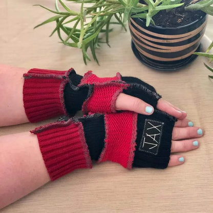 Black and Red texting gloves