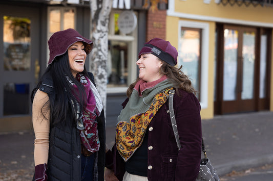 Upcycled Mix Burgundy sweaters made into a Flapper hat onesize