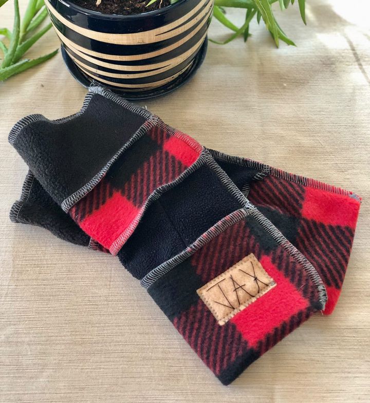 Fleece Buffalo Plaid JAX Fingerless Gloves