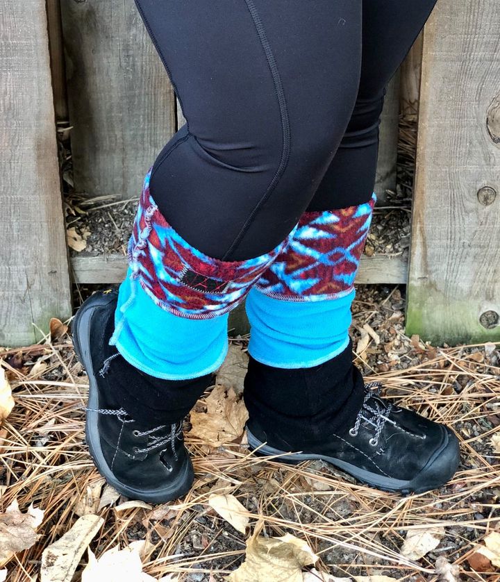 Fleece Aztec Teal with Black JAX Legwarmer