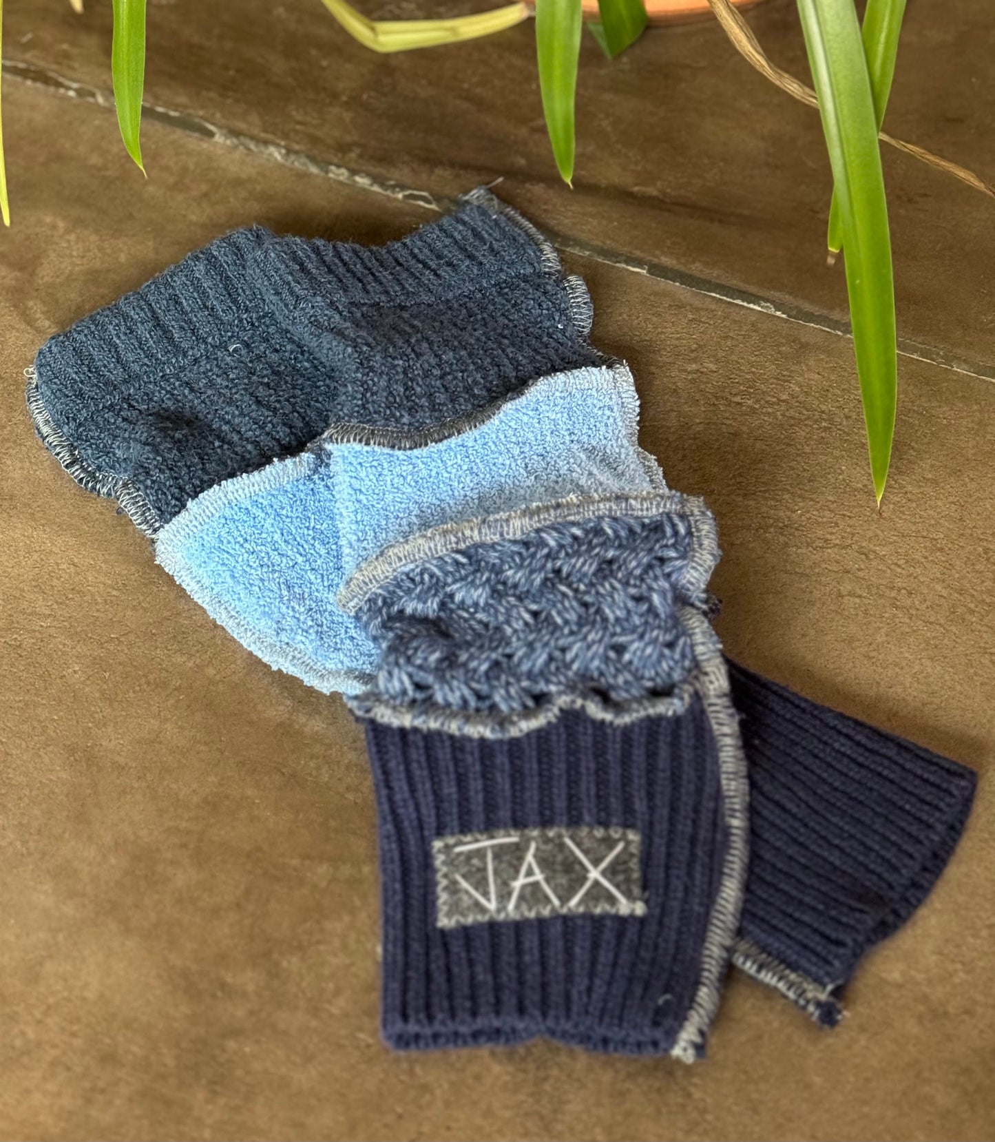 Upcycled mix One Color sweaters Fingerless texting gloves