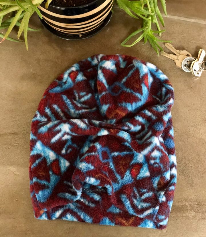 Fleece Aztec Teal JAX Slouchie Beanie