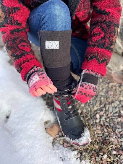 Fleece Solid Black JAX Legwarmer