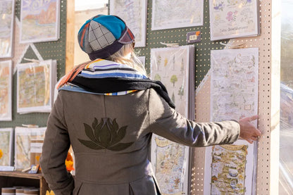 Upcycled Mix Fall wool flannel midweight Newsboy cap