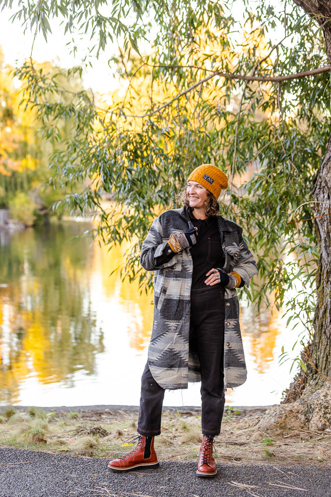 Upcycled Mustard Sweater JAX Slouchie Beanie