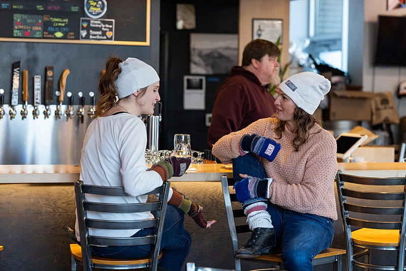 The White thick JAX Slouchie Beanie