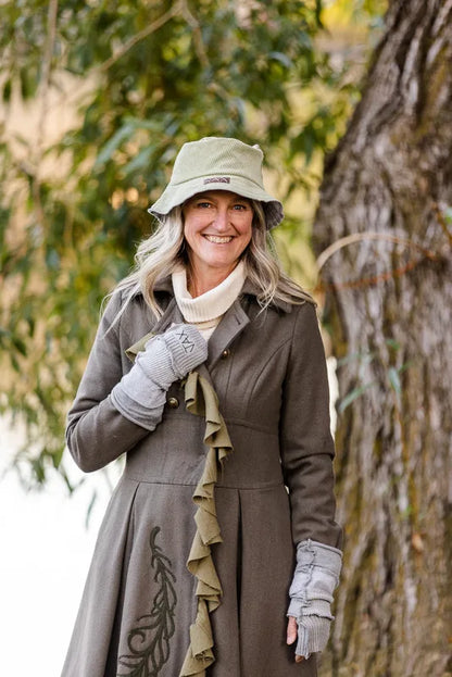 Upcycled mix Grey sweaters Fingerless texting gloves