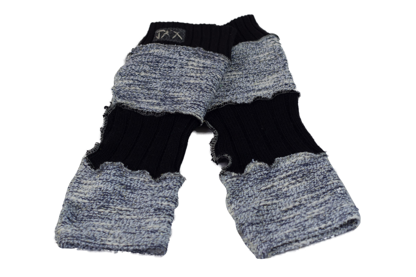 Heathered Grey with Black Upcycled Sweater Legwarmer