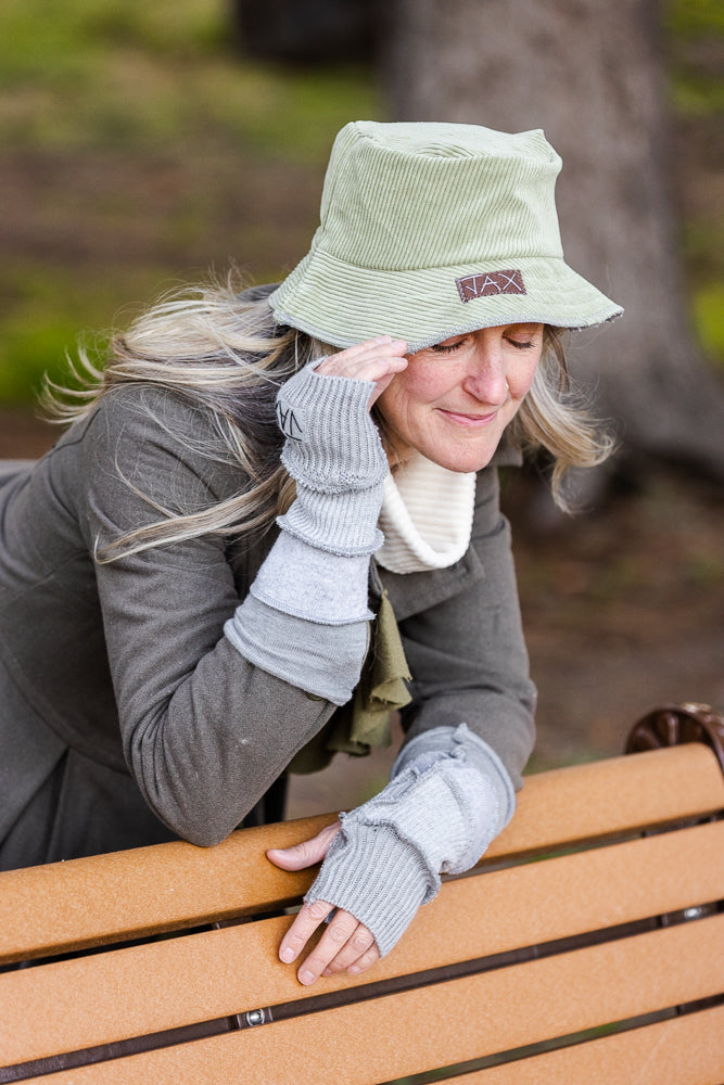 Upcycled Fall mix light Grey sweaters Fingerless texting gloves