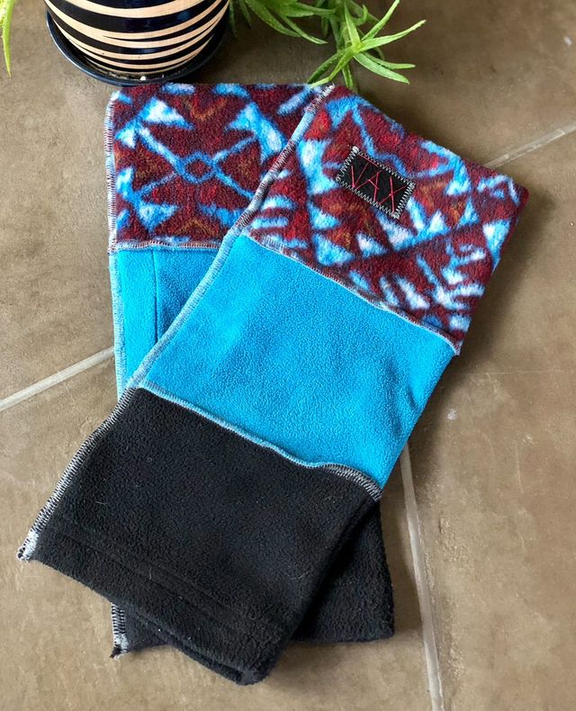 Fleece Aztec Teal with Black JAX Legwarmer