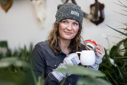 Light Grey soft sweater Jax texting gloves