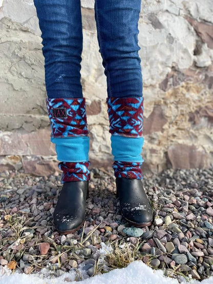 Fleece Aztec Teal JAX Legwarmer