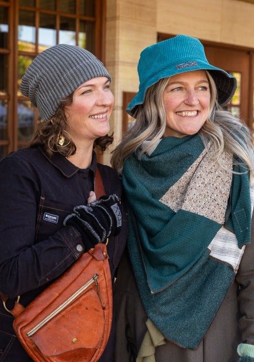 Upcycled Grey Ribbed JAX Slouchie Beanie