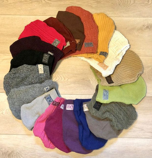 Kid's choose a color Upcycled from a Sweater slouchie beanie