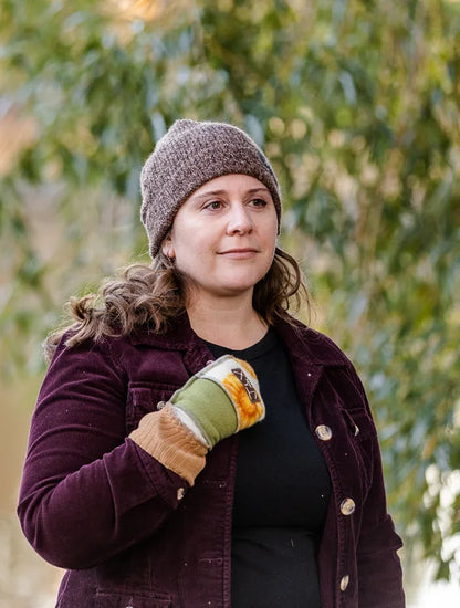 Upcycled Brown heathered JAX Slouchie Beanie