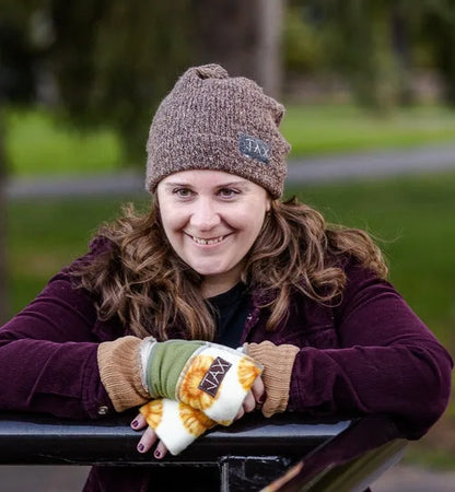 Upcycled Brown heathered JAX Slouchie Beanie